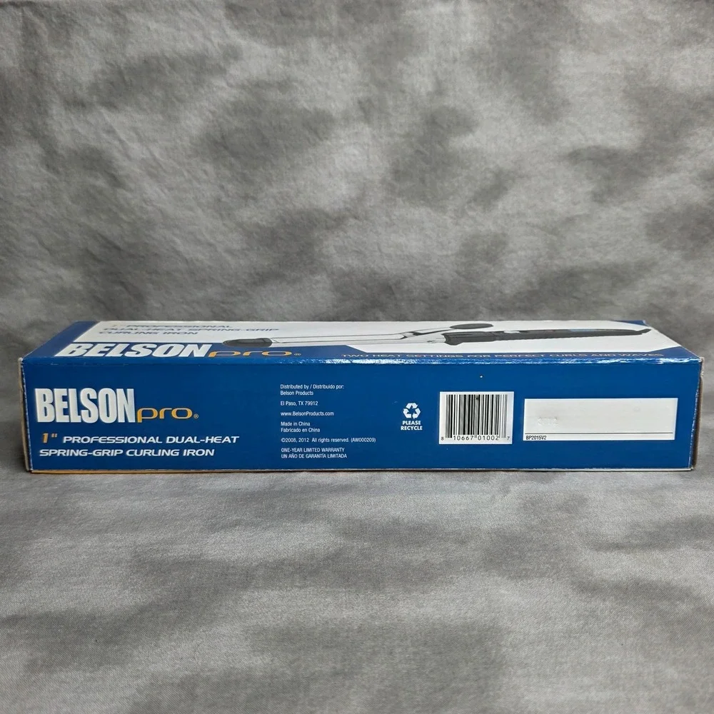 BELSON PRO 1" Curling‎ Iron #BP2015 Dual Heat Spring Grip 2012 NEW - Picture 4 of 6